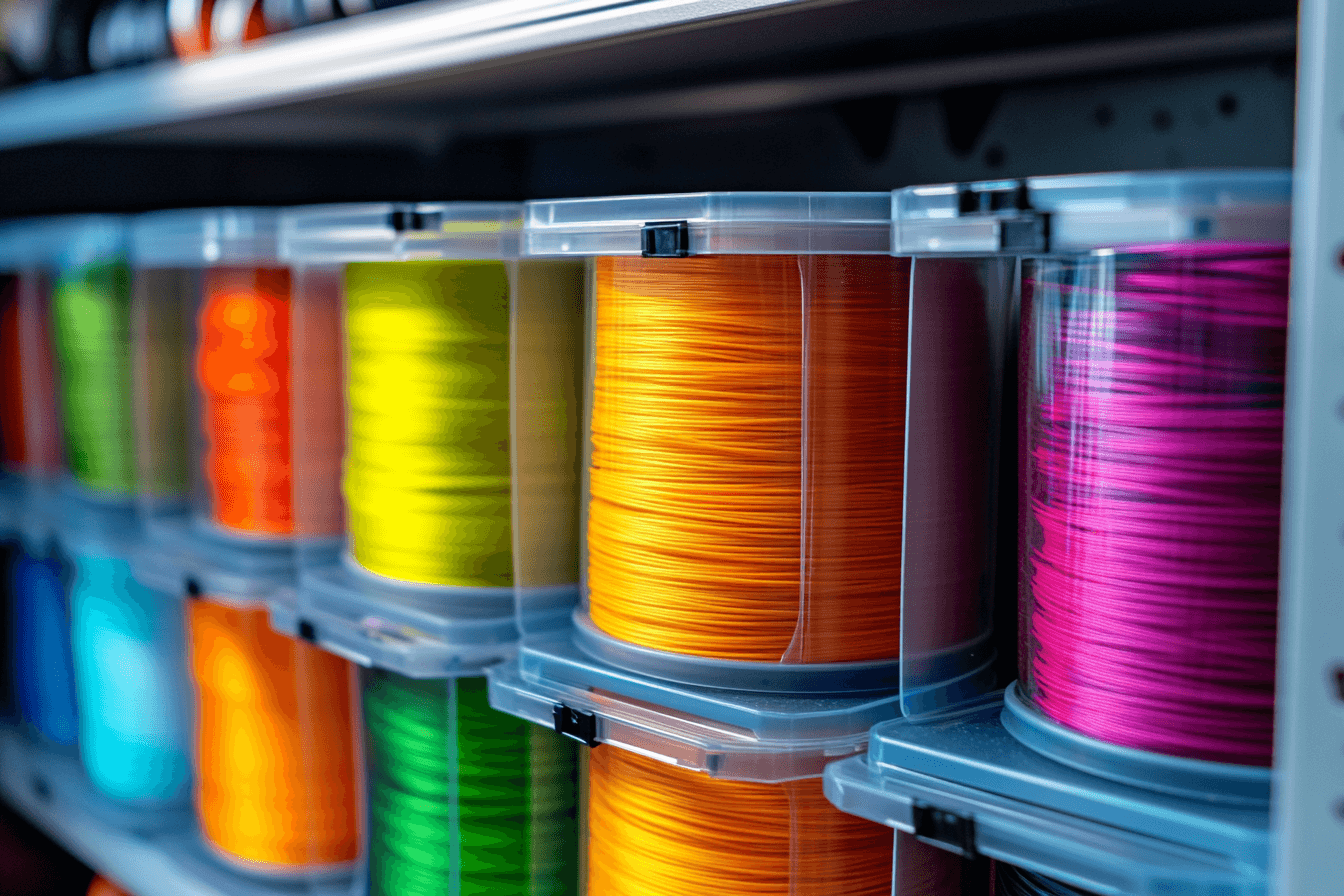 Examples of different filament storage solutions